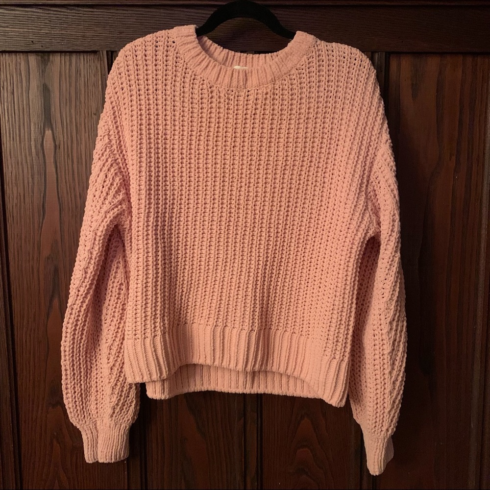 H&M pink Chenille knit sweater